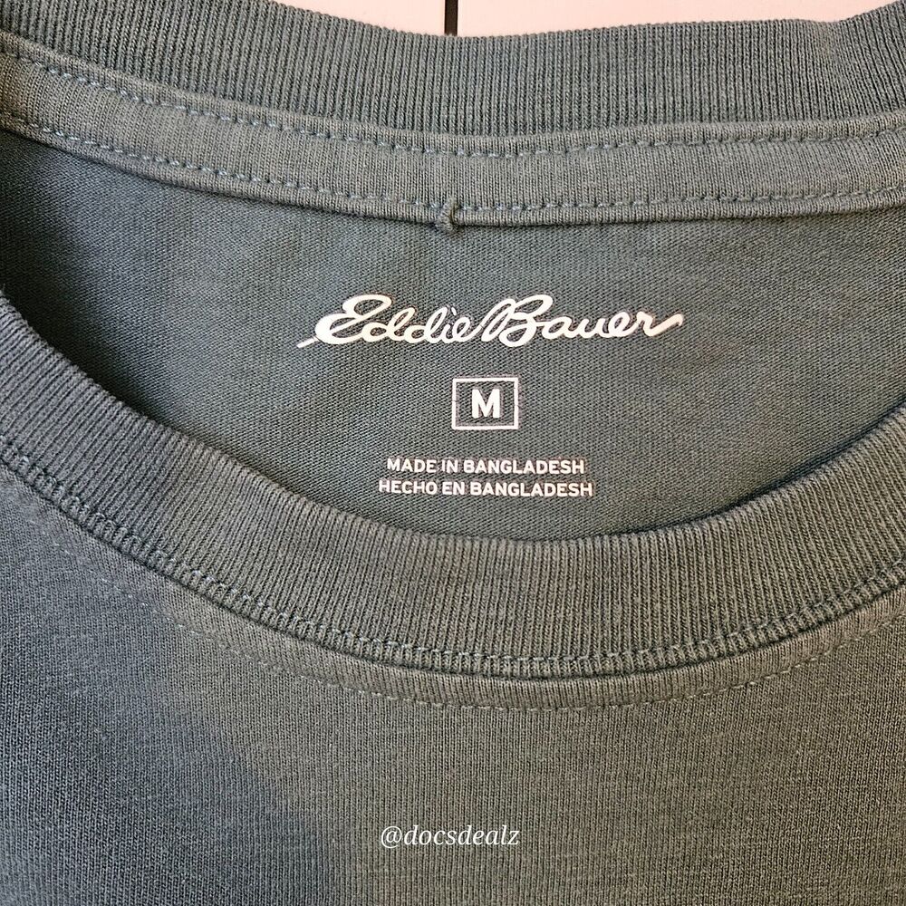 Eddie Bauer Green Long-Sleeve Tee Men's Medium - Picture 4 of 7
